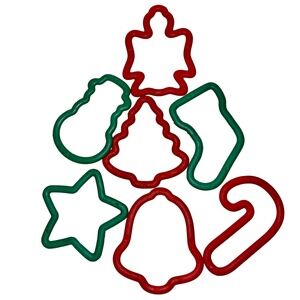 7 Christmas Cookie Cutters: Snowman, Angel,Tree,Star,Bell,Stocking,Candy Cane
